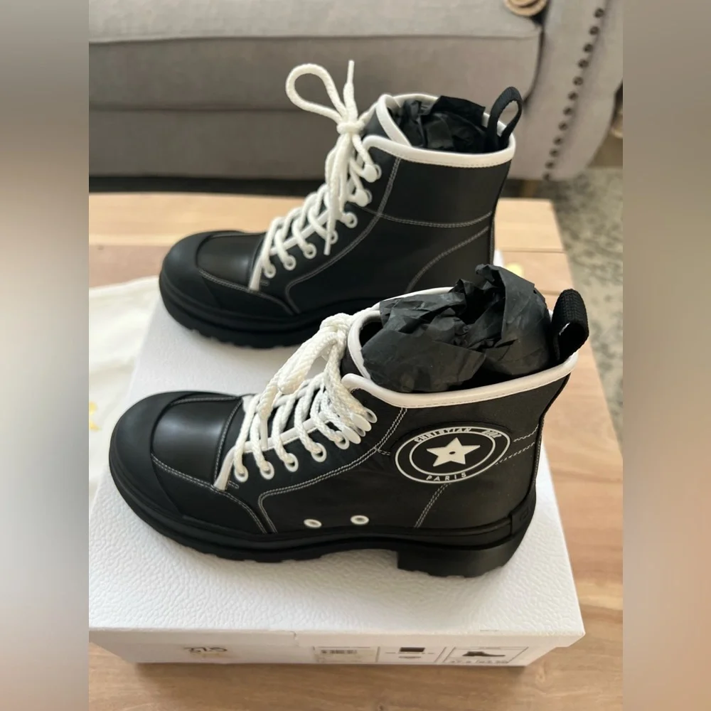 CHRISTIAN DIOR Technical Fabric D-Rise Low Boots 37.5 Black - Picture 7 of 11